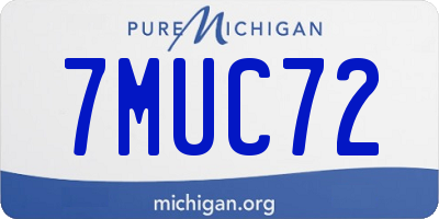 MI license plate 7MUC72