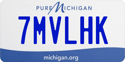 MI license plate 7MVLHK