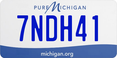 MI license plate 7NDH41