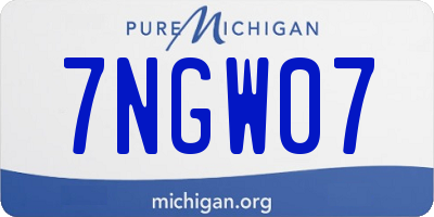 MI license plate 7NGW07