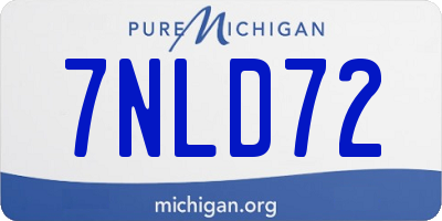 MI license plate 7NLD72