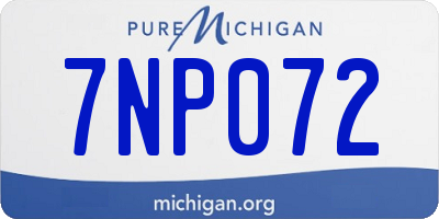 MI license plate 7NP072