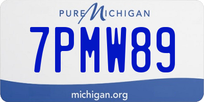 MI license plate 7PMW89