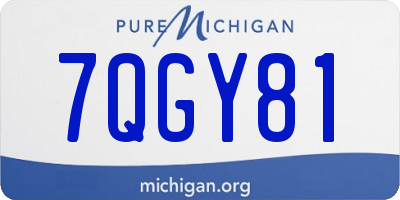 MI license plate 7QGY81