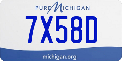 MI license plate 7X58D