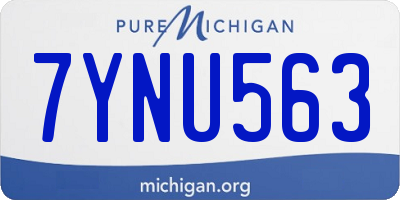 MI license plate 7YNU563