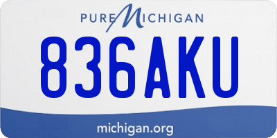 MI license plate 836AKU