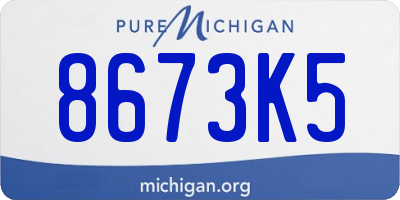 MI license plate 8673K5