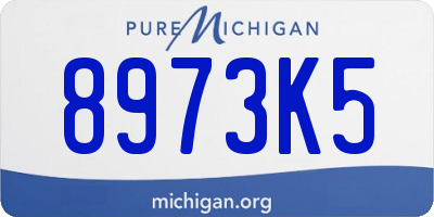 MI license plate 8973K5