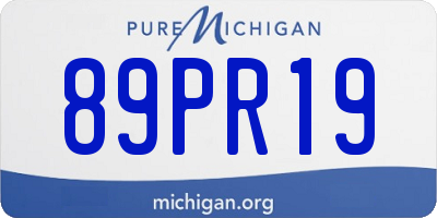 MI license plate 89PR19