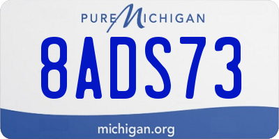 MI license plate 8ADS73