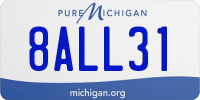 MI license plate 8ALL31