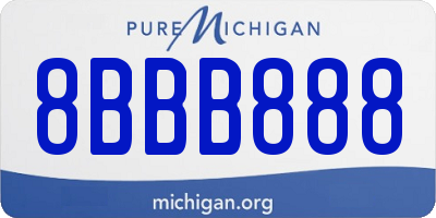 MI license plate 8BBB888