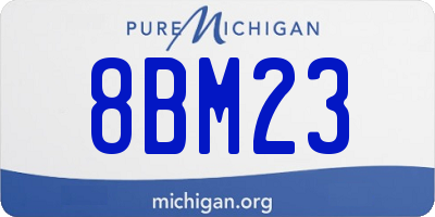 MI license plate 8BM23