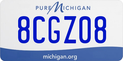 MI license plate 8CGZ08