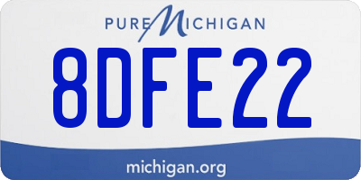 MI license plate 8DFE22