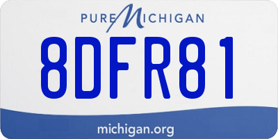 MI license plate 8DFR81