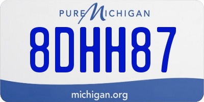 MI license plate 8DHH87