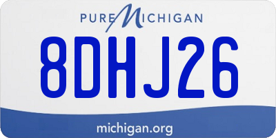 MI license plate 8DHJ26