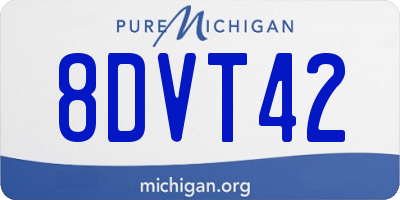 MI license plate 8DVT42