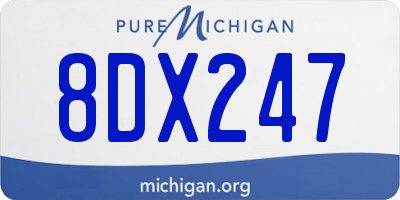 MI license plate 8DX247