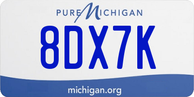 MI license plate 8DX7K