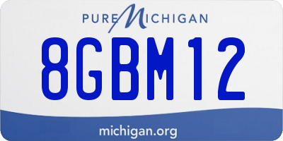 MI license plate 8GBM12