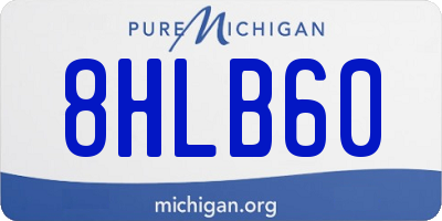 MI license plate 8HLB60