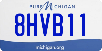 MI license plate 8HVB11