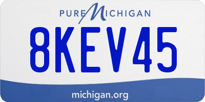 MI license plate 8KEV45