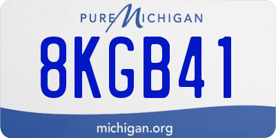 MI license plate 8KGB41