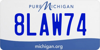 MI license plate 8LAW74