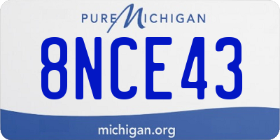 MI license plate 8NCE43