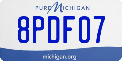 MI license plate 8PDF07