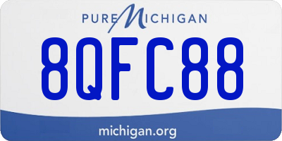 MI license plate 8QFC88