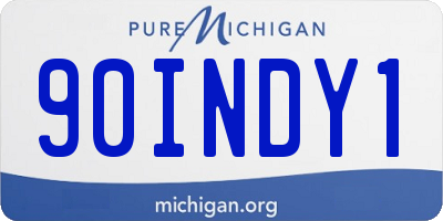 MI license plate 90INDY1