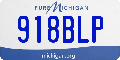 MI license plate 918BLP