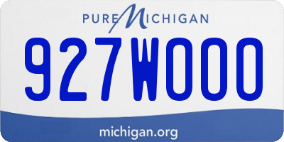 MI license plate 927WOOO