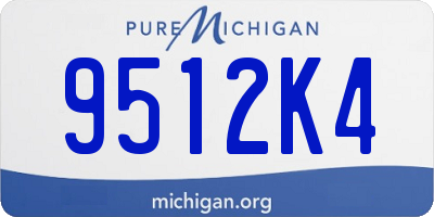 MI license plate 9512K4