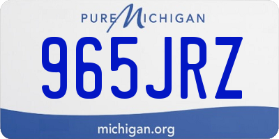 MI license plate 965JRZ