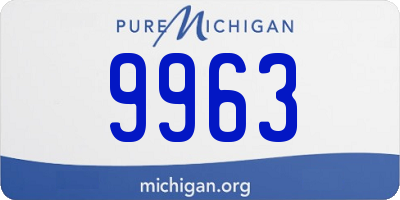 MI license plate 9963