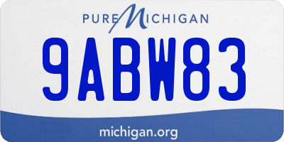 MI license plate 9ABW83