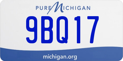 MI license plate 9BQ17