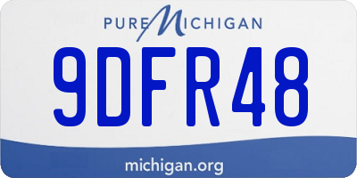 MI license plate 9DFR48