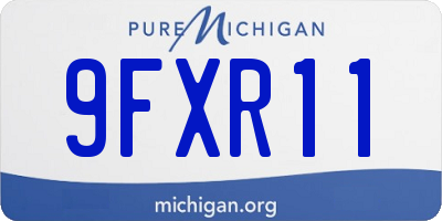 MI license plate 9FXR11