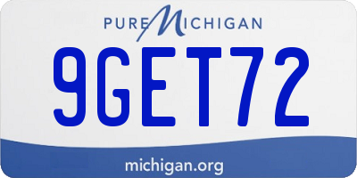 MI license plate 9GET72