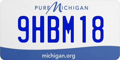 MI license plate 9HBM18