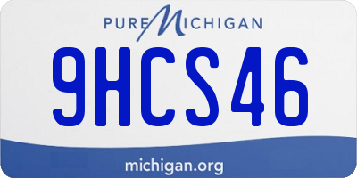 MI license plate 9HCS46