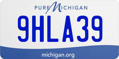 MI license plate 9HLA39