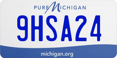 MI license plate 9HSA24